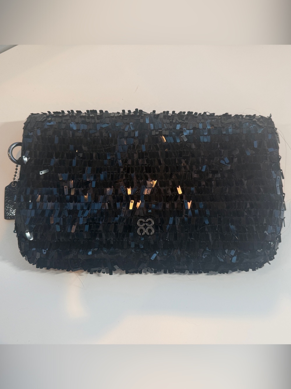 Black Sequin Coach Evening Clutch